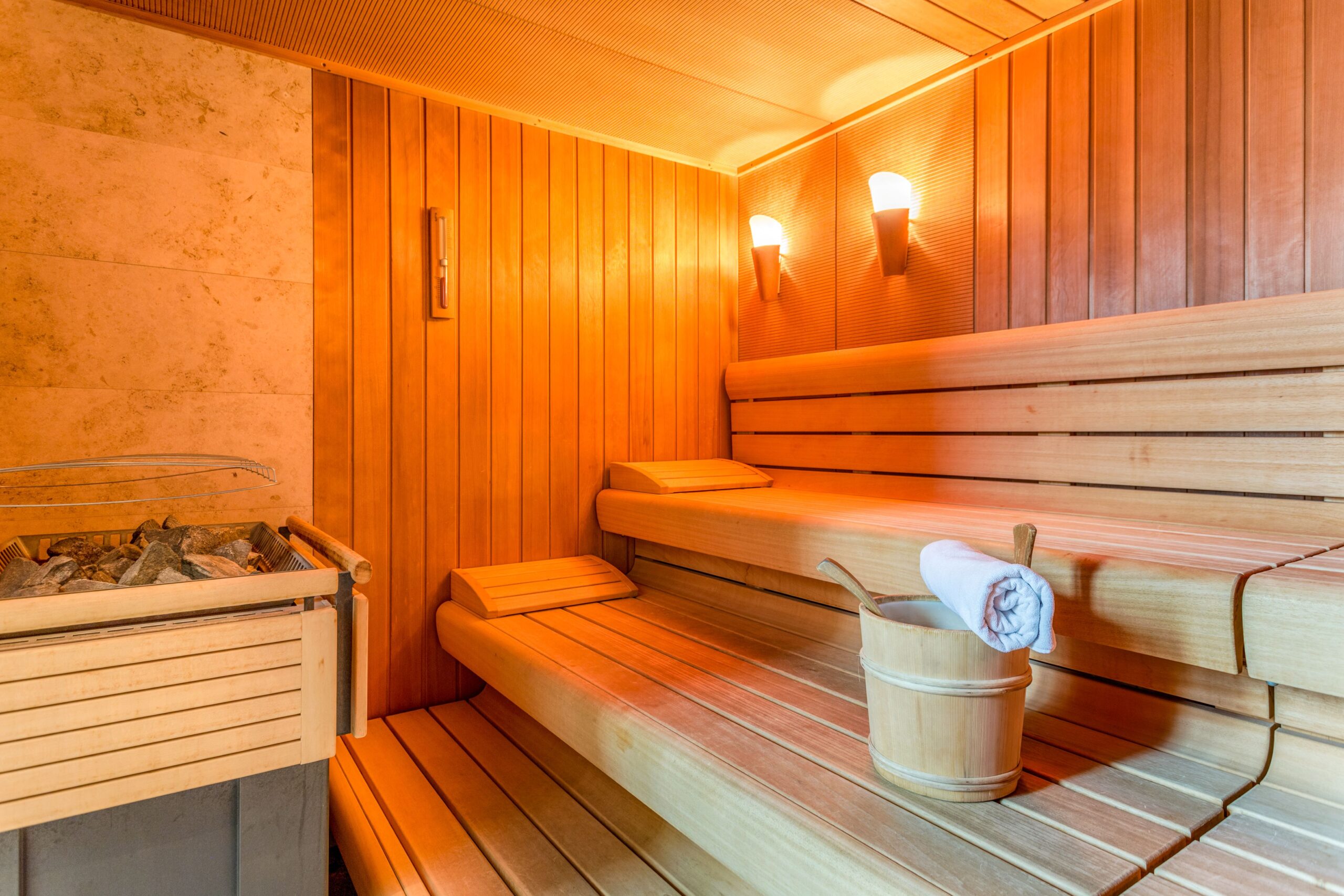 Innenaufnahme einer Sauna